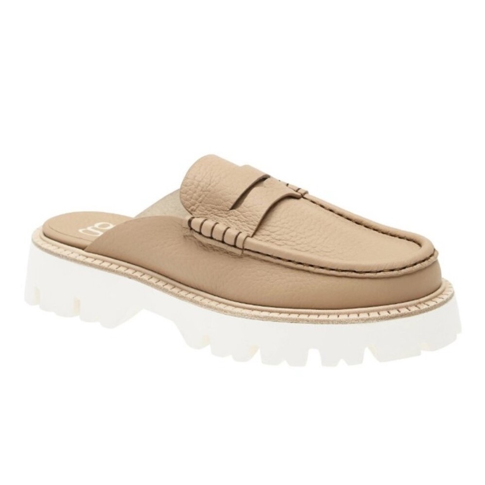 Pedro Garcia Savy Loafer Mule SLIDE PLATFORM TAN LEATHER
